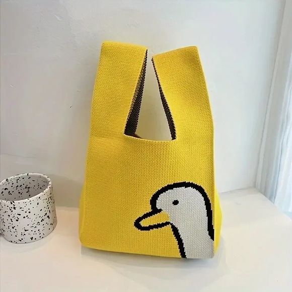 FINAL ONE!!!($8) Duck Print Knit Tote - Picture 2 of 7